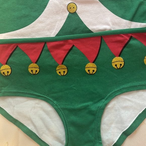 (2) Piece Adult Unisex’s Sexy Santa’s Helper Elf Christmas Holiday sleep set. - Picture 4 of 5